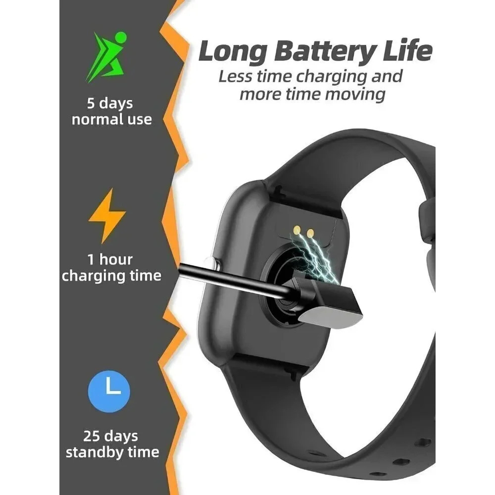 Kids  Waterproof Fitness Activity Heart Rate Sleep Monitor Black Smart Watch - Picture 7 of 14